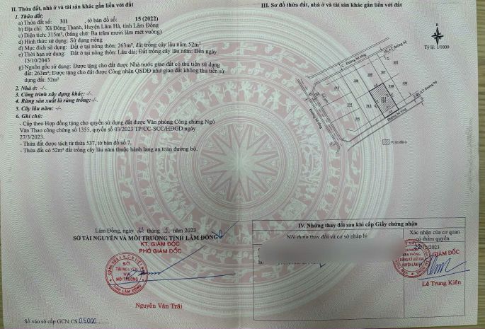 13m mặt tiền đường tại đông thanh-lâm hà dt 315m2 sẵn 263m2 6988150