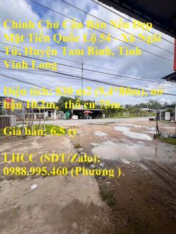 Chính chủ cần bán nền đẹp mặt tiền quốc lộ 54 - xã ngãi tứ, 6990165