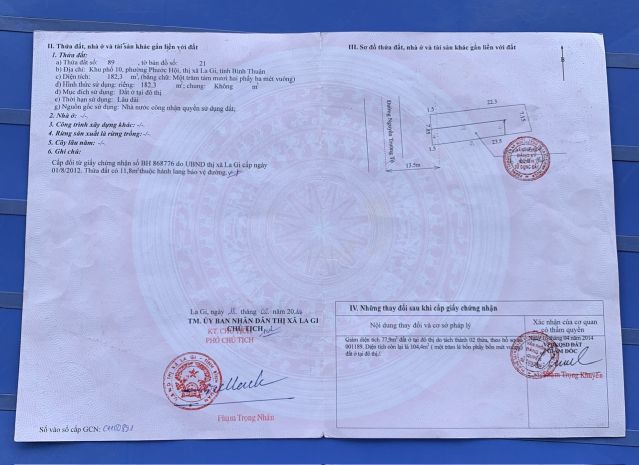 Bán lô đất 185m2, mặt tiền ngang 8m- số 30 nguyễn trường 6991927