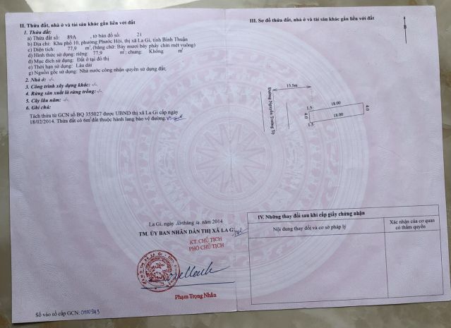 Bán lô đất 185m2, mặt tiền ngang 8m- số 30 nguyễn trường 6991928