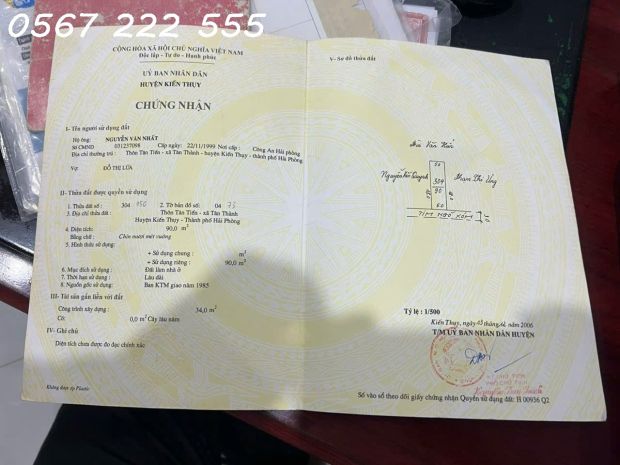 Chính chủ bán gấp đất tặng nhà cấp 4  nhánh 3 bùi phổ, 6992102