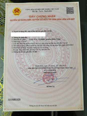 Chính chủ cần bán lô đất đẹp  phường minh nông, tp việt 6997907