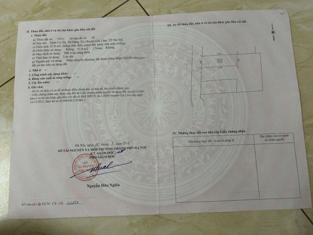 Bán đất mặt hồ đặng xá, 48 m2 giá 4.8 tỷ, lh 7008760