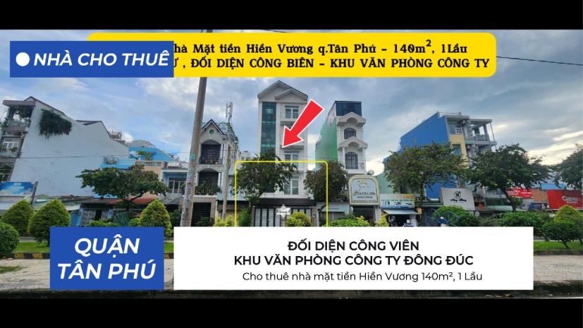 Cho thuê nhà mặt tiền hiền vương 140m², 1 lầu - ngang 7m 7010425