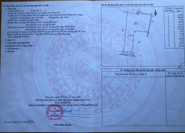 Cần chuyển nhượng 7.610m² đất thổ cư  giáp sân bay long 7011309