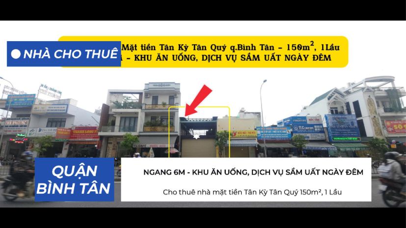 Cho thuê nhà mặt tiền tân kỳ tân quý 150m², 1 lầu - ngang 6m 7013300