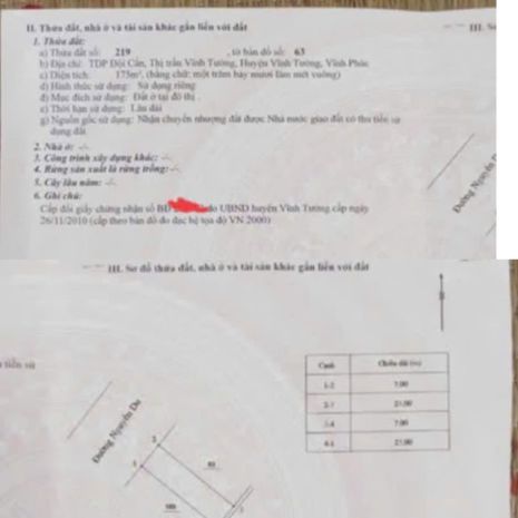 Chính chủ bán nhà tại trung tâm hành chính xã vĩnh tường, 7019759