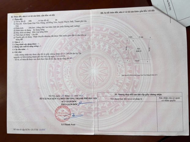 Bán đất tại xã đồng trúc, huyện thạch thất, hà nội  diện 7020686