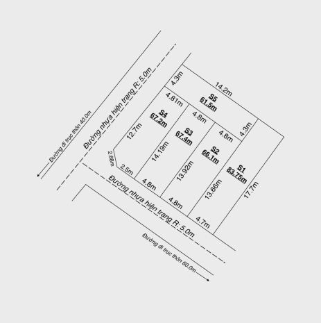 Giá f0  5 lô đẹp trung tâm thanh sơn, đường nhựa 56m 7023808
