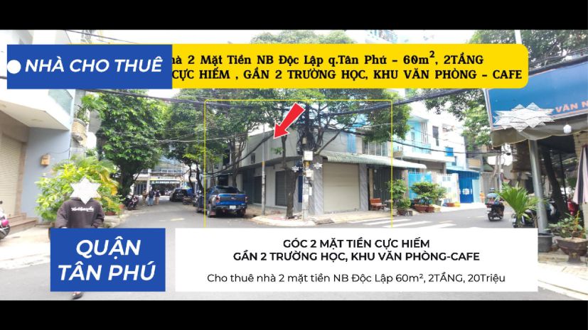 Cho thuê nhà 2 mặt tiền nb độc lập 60m², 2tầng, 20triệu - 7028775