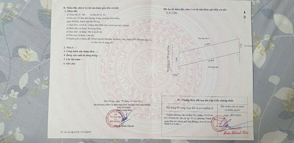 Lô 116m² mặt đường nhựa  thượng đức, minh đức  giá chỉ 7039169