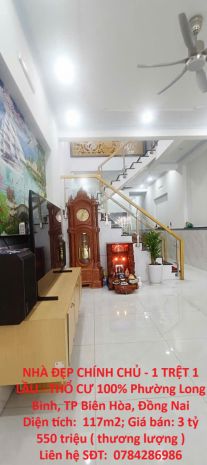 Nhà đẹp chính chủ - 1 trệt 1 lầu - thổ cư 100 địa chỉ 7045560