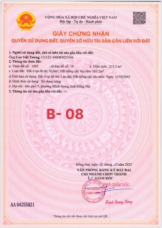 Chính chủ bán gấp lô đất giữa lòng kcn minh hưng 3 sổ sẵn 7048004