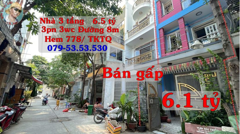 Bán gấp nhà 3 tầng hẽm 778 tân kỳ tân quý, tphcm. đường ô 7054060