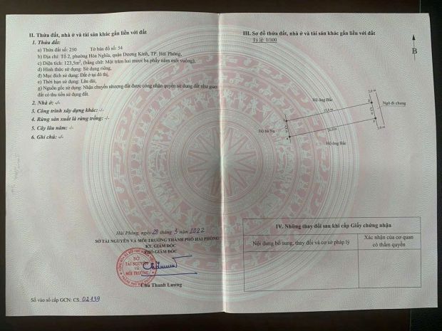 Lô 123,5m² tuyến 2 sông he  gần vinhomes dương kinh  giá 7057520