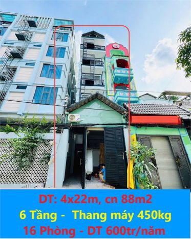 Bán chdv 4x22m 6 tầng, thang máy 16 p  mặt tiền võ hoành, 7057946