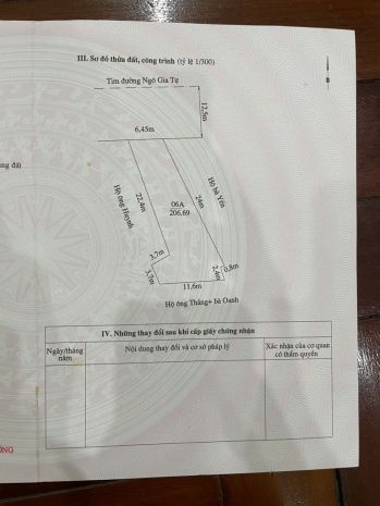 Bán gấp nhà mặt đường ngô gia tự  206m², mặt tiền 6.45m, 7059183