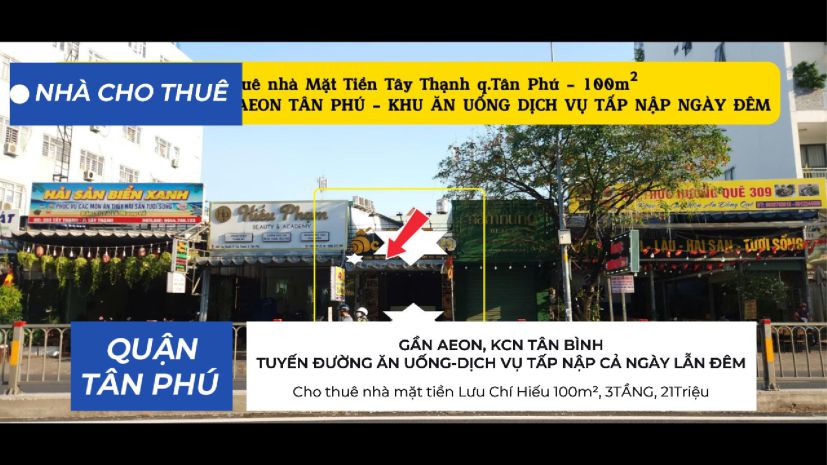Cho thuê nhà mặt tiền tây thạnh 108m² - cạnh aeon - khu ăn 7067606