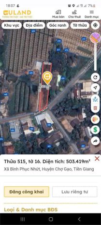 Đất mặt tiền  giá tốt   chính chủ bán tại đường bình 7070834