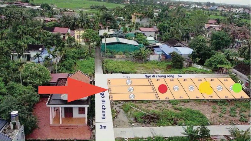 Giá hiếm 8xx triệu  lô 51.7m² hoà nghĩa, ngõ 4m, gần trục 7076808