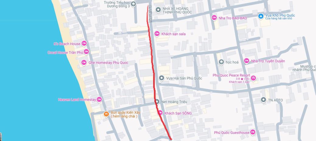 Mặt tiền trần phú, dương đông  180m²  có sẵn nhà  vị trí 7080956