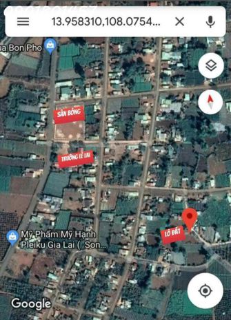 Bán đất 250m2 100m2đất ở 580tr ở thành phố pleiku- gia lai 7085010