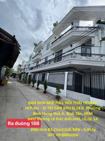 Bán nhà mới full nội thất hẻm xe hơi 8m - vị trí gần khu 7085967