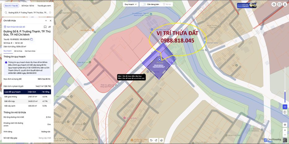 Bán đất 2215m2 đất quận thủ đức, tp. hcm, 2215m2, lô góc mt 7086804