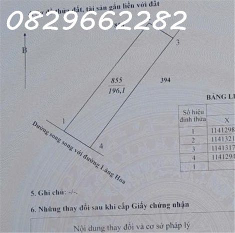 Bán đất thổ cư đường làng hoa, sa đéc. 196m2, shr, giá 3.2 7086965