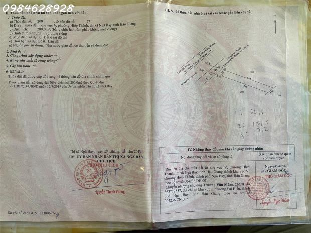 Chính chủ cần bán lô đất siêu đẹp phường hiệp thành, ngã 7092661