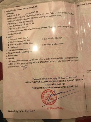 Nhà chính chủ- giá tốt cần bán nhanh căn nhà tại quận 1, 7094692