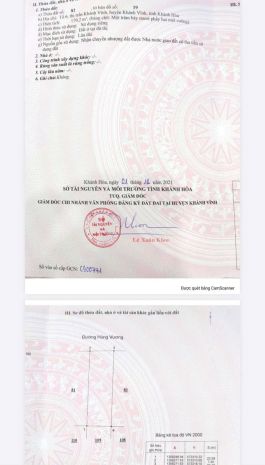 Bán đất khu tái định cư khánh vĩnh - khánh hòa. giá thu về 7095894