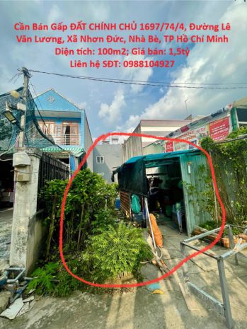 Cần bán gấp đất chính chủ 1697744, đường lê văn lương, xã 7097496