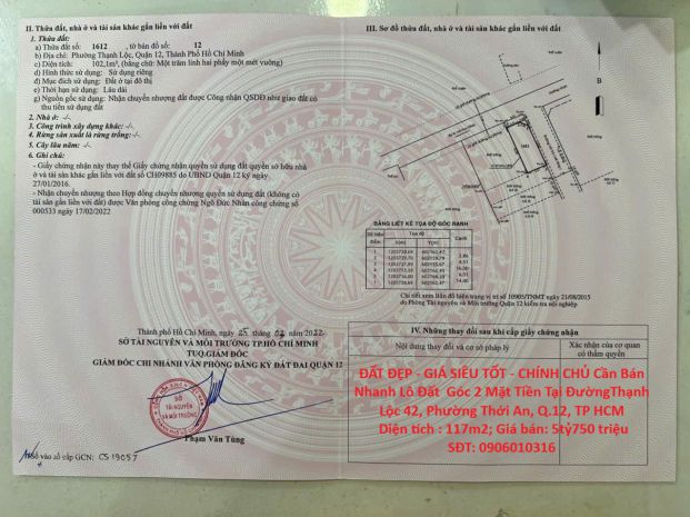 Đất đẹp - giá siêu tốt - chính chủ cần bán nhanh lô đất 7111149