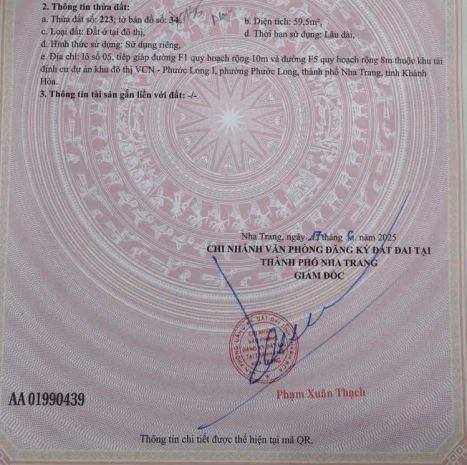 Bán lô góc đẹp đường f1f5 thuộc tđc phước long 1, nam nha 7118343