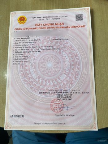 Chính chủ bán đất 120m2 cổ đông - sơn tây, ngay sát hồ đồng 7121088