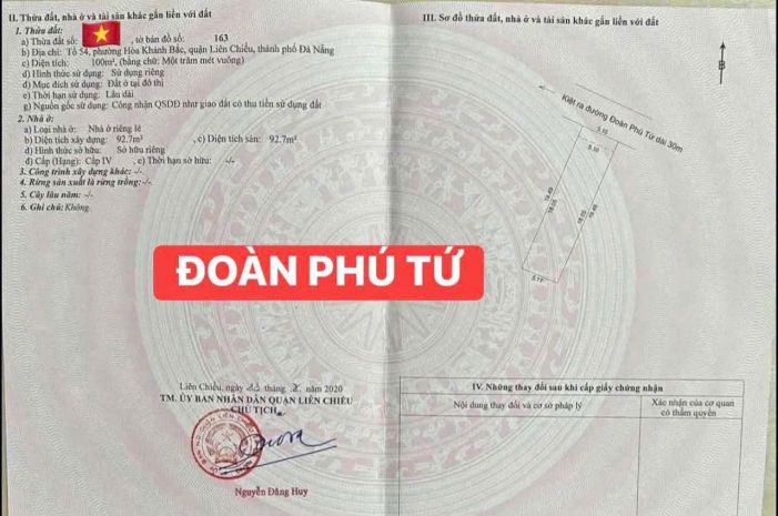 Bán đất tặng nhà c4 kiệt ô tô k104 đoàn phú tứ 7122090