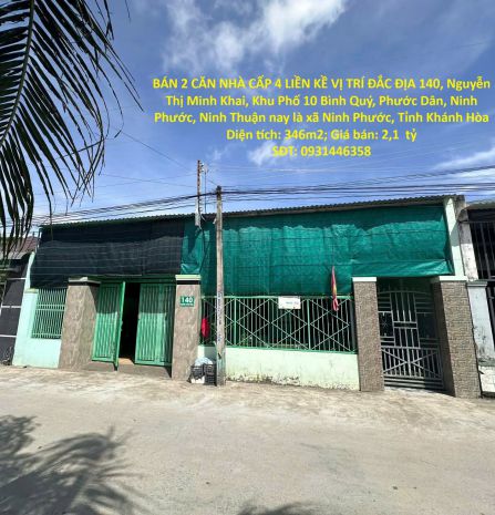 Bán 2 căn nhà cấp 4 liền kề vị trí đắc địa khu phố 10 bình 7122231