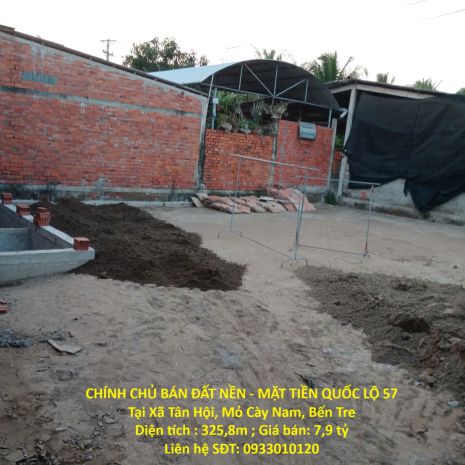 Chính chủ bán đất nền - mặt tiền quốc lộ 57 tại xã tân hội, 7124580