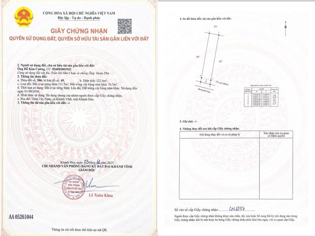 Mở bán 6 lô đất full thổ  sông cầu, khánh vĩnh 7129620