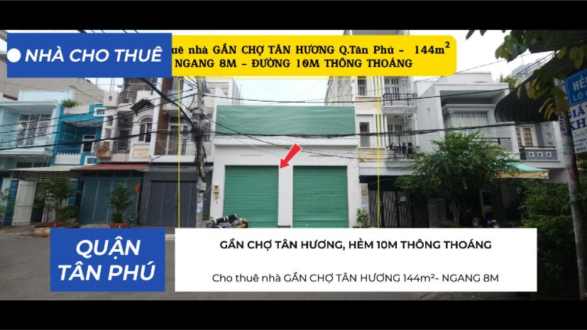 Cho thuê nhà gần chợ tân hương 144m²- ngang 8m 7134553