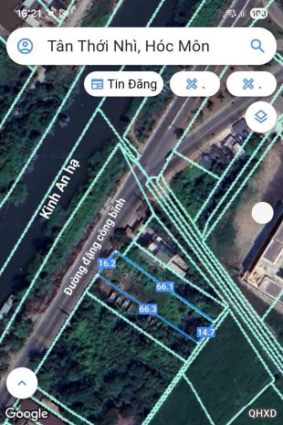 Đất 16x66 mặt tiền đặng công bỉnh  tân thới nhì, hóc môn 7135507