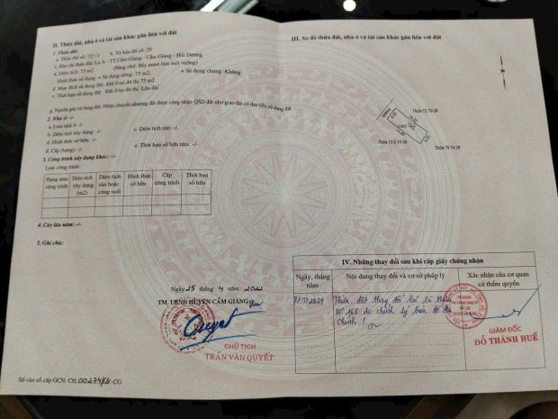 Bán đất thôn la a  cẩm giàng, ô tô vào tận nơi, giá chỉ 7139051