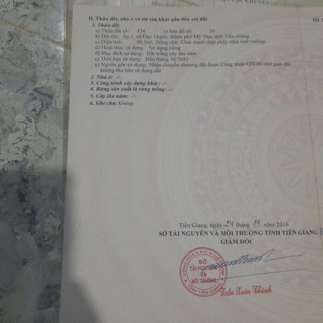 Đất chính chủ - 100 thổ cư giá tốt - ấp 2, phường đạo 7140116