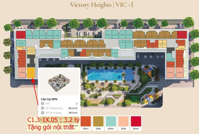 Suất nội bộ the win city - căn 3pn full nôi thất 3.2 tỷ 7146779