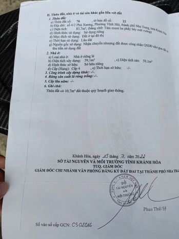 Bán đất hẻm vĩnh hải bắc nha trang  gần chợ  gần biển 7150029