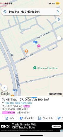 Bán đất đường trần xuân hoà -ngũ hành sơn , dt 100m2 giá 7157467