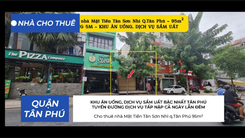 Cho thuê nhà mặt tiền tân sơn nhì q.tân phú 95m² - ngang 5m 7159292