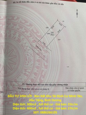 Đầu tư sinh lời - bán đất khu tái định cư minh tân, dầu 7161323