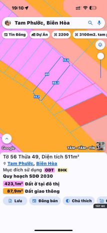 Bán đất mặt tiền quốc lộ 51 .thuộc phường tam phước. tp 7169153